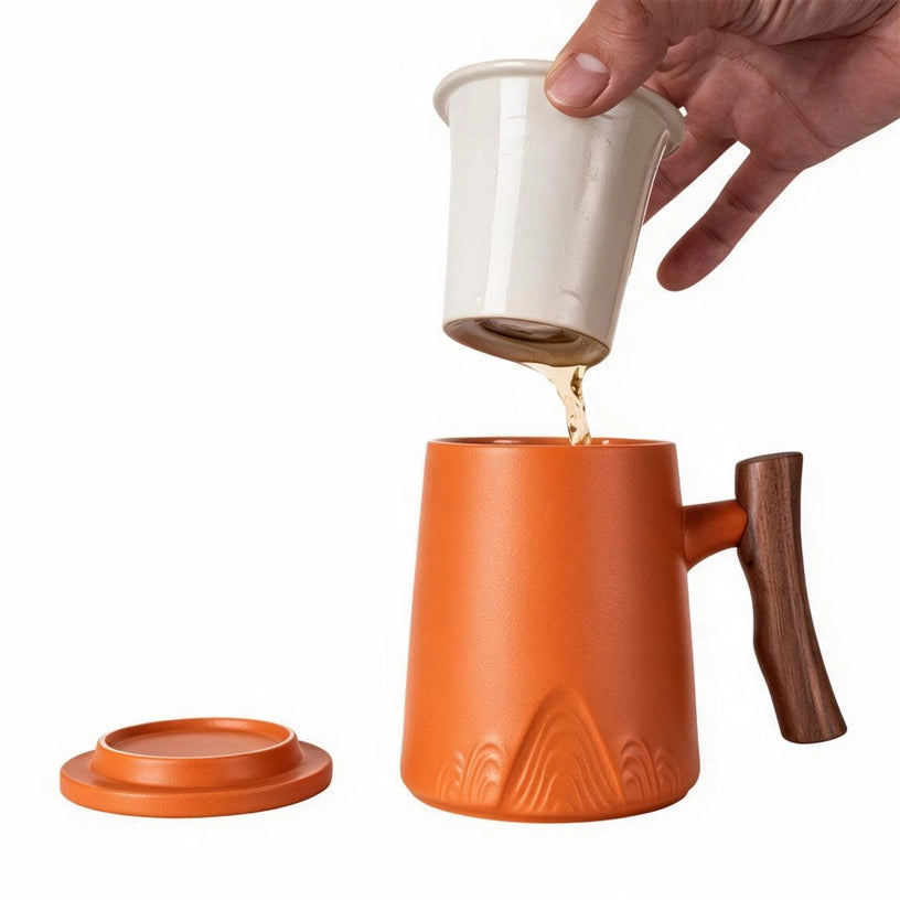 Mugs with Infuser and Lid - 12 fl.oz. orange