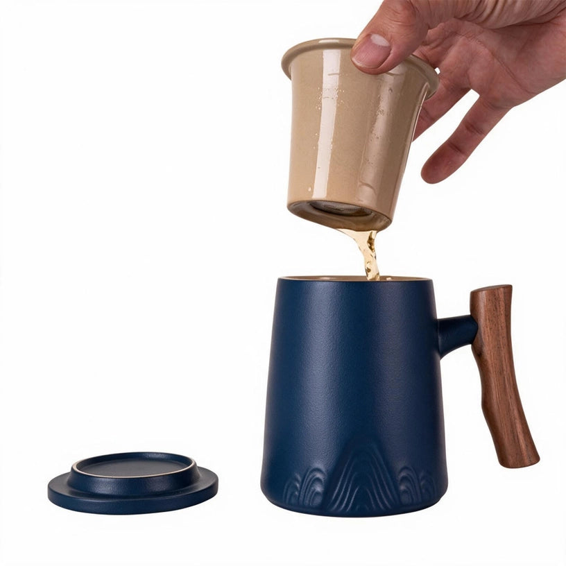Mugs with Infuser and Lid - 12 fl.oz. Blue