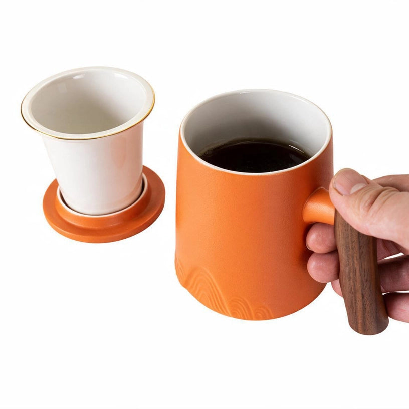Mugs with Infuser and Lid - 12 fl.oz. orange