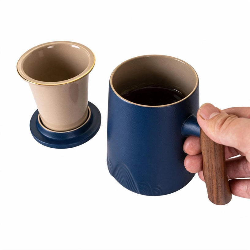 Mugs with Infuser and Lid - 12 fl.oz. Blue